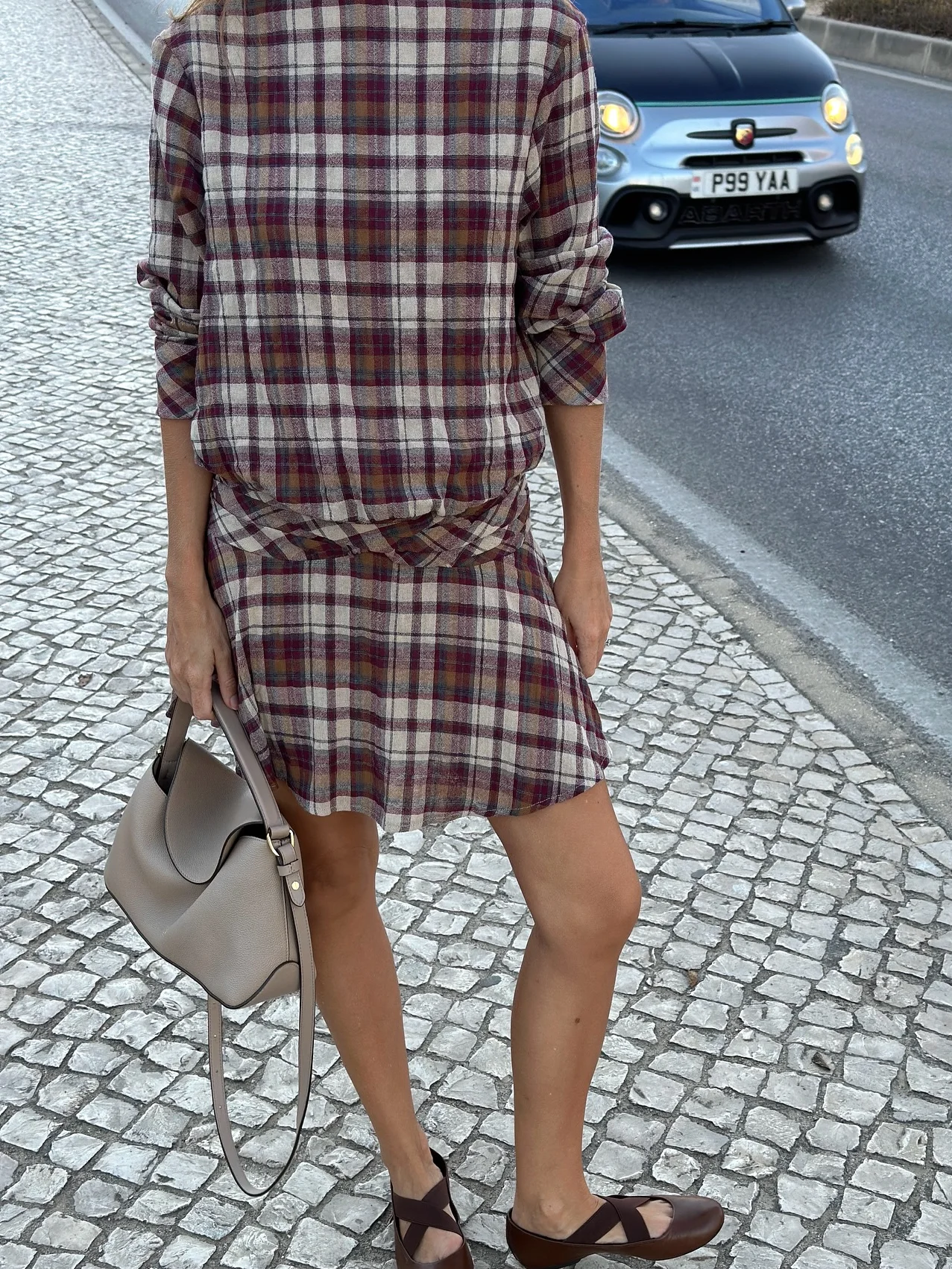 Casual doce xadrez vestido curto o pescoço manga longa vestido plissado 2025 primavera outono moda streetwear bonito vestido feminino