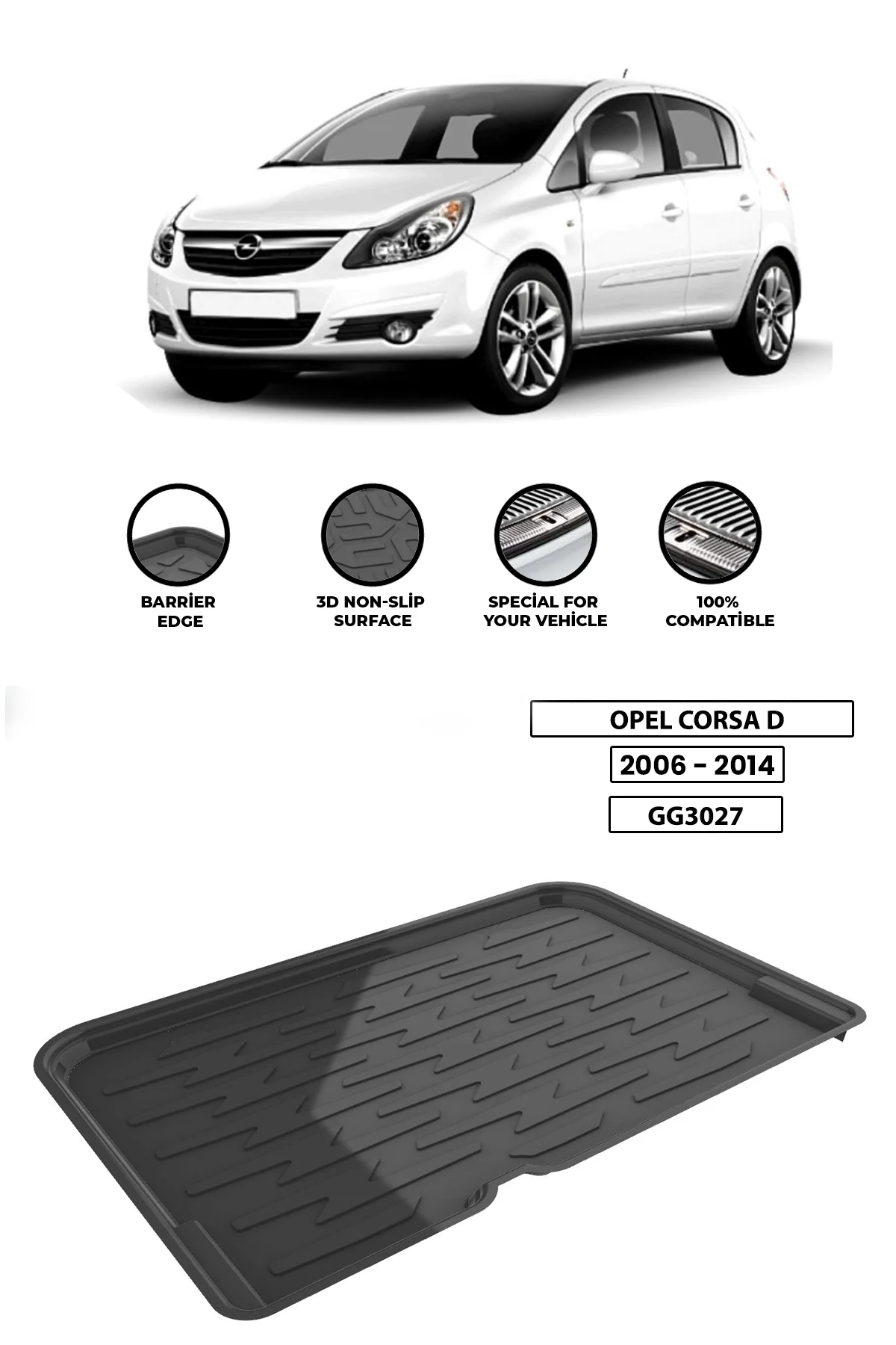 

For -OPEL-CORSA-D 2006-2014 luggage compartment Diffuser Extension Rear Bumper Attachment Luggage compartment