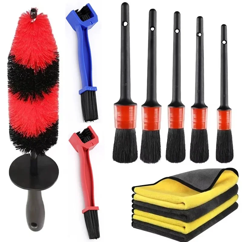AliExpress NONE Portable Car Wheel Tire Detailing Brushes Car Wheel Rim Cleaning Maintenance Tool Kit Car Bicycle Motorcycle Cleaning Tools