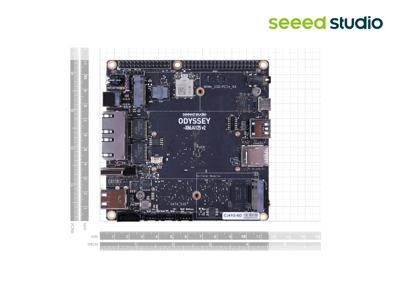 ODYSSEY - X86J 4125864   v2 (TELEC) — 64 ГБ eMMC, Linux и RP2040 Core