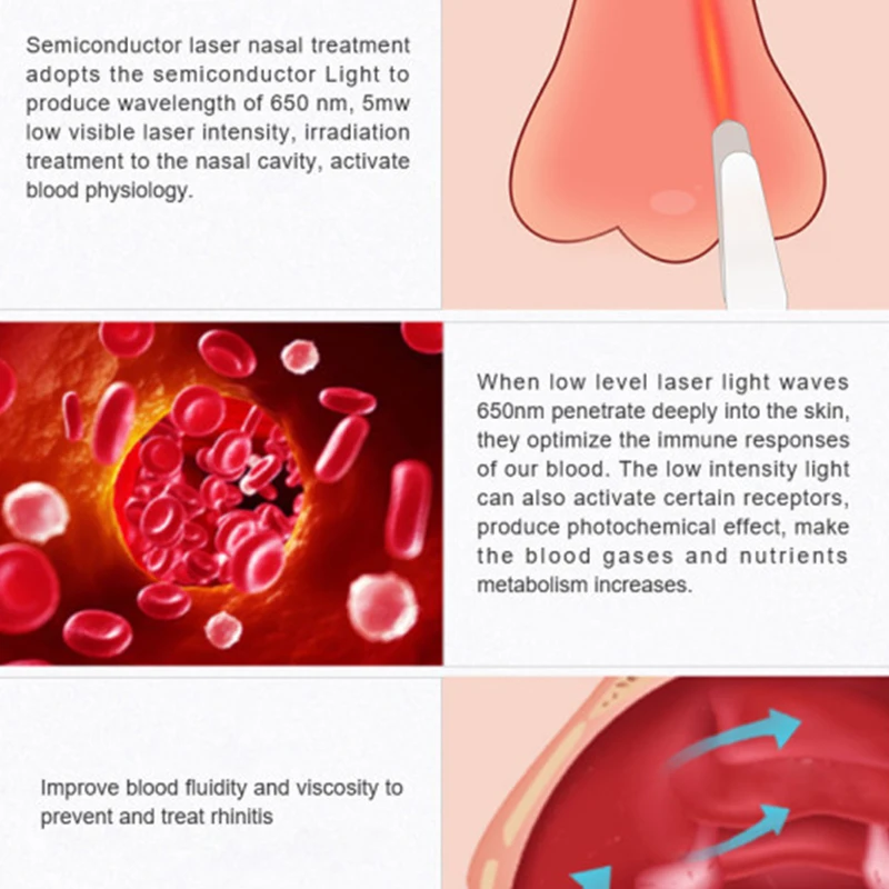 Bio Light Nose Massager Low Frequency Pulse Laser Nose Care Machine for Relieving Rhinitis Sinusitis Hay fever