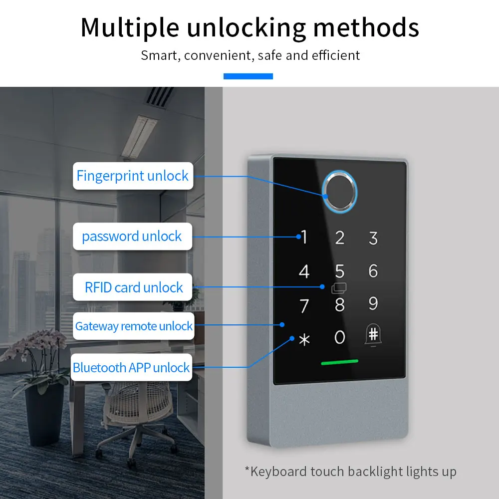 Inteligente Standalone Controlador de Acesso, Cartão RFID, Senha, APP Controle Remoto, Alexa, Impermeável, TTLock APP, K3, K3F, IP67