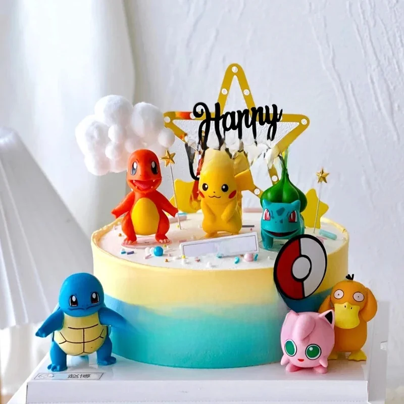 15 Stks/set Pokemon Cake Topper Pikachu Anime Figuur Feest Gelukkige Verjaardag Pokemon Cake Decoratie Benodigdheden Jongen Ornamenten Kids Cadeau - afbeelding 2