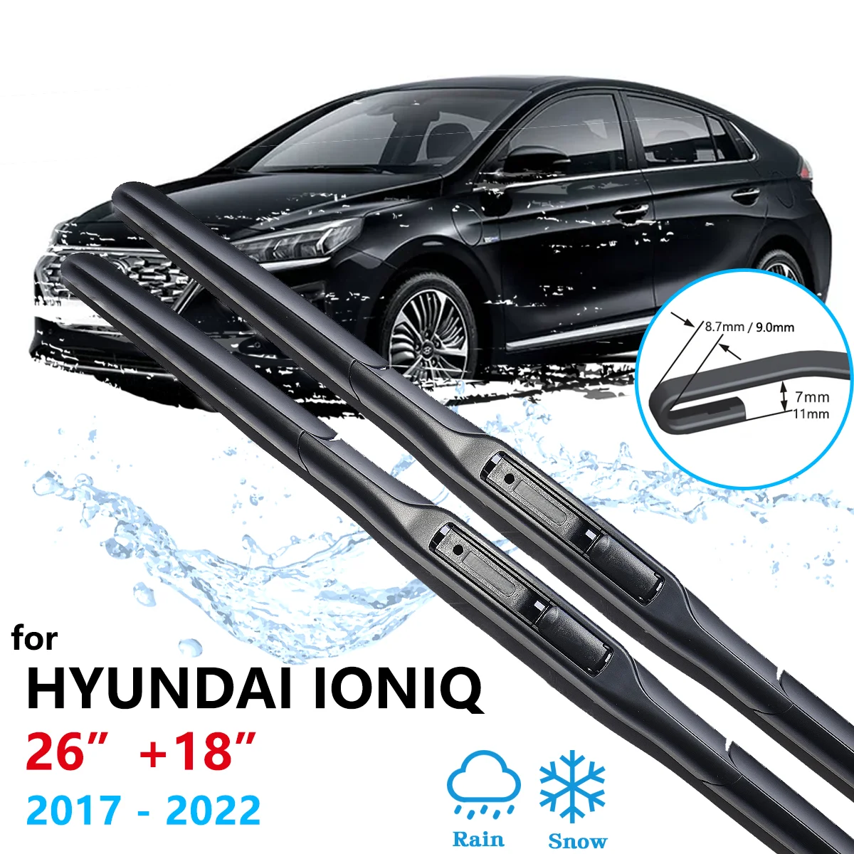 

Для Hyundai Ioniq AE 2017~2022 2018 2019 2020 2021 Передние дворники Щетки для окон Омыватели лобового стекла Аксессуары для лобового стекла