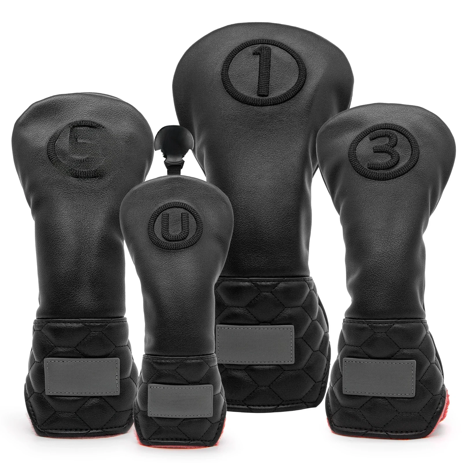barudangolf Couvre-chef de Club de Golf de haute qualité, couleur noire, couvre-chef en bois pour chemin de Golf, couvre-chef hybride, 3 couvre-chef en bois, couvre-chef de Golf en cuir 3