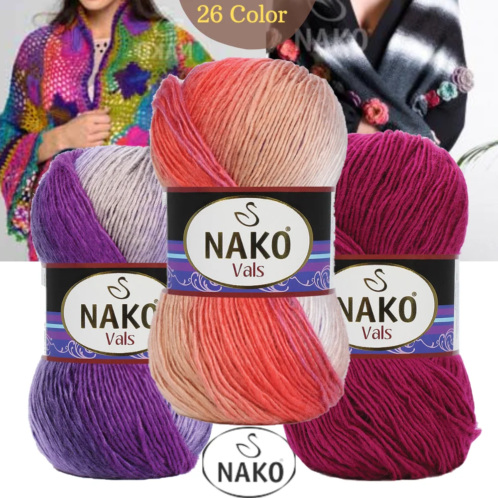 Nako Vals Hand Knitting Yarn, 100 Grams 240 Meters, 25 Colors, Premium Acrylic, Scarf, Hat, Beret, Cardigan, Sweater, Shawl, Home Textile,