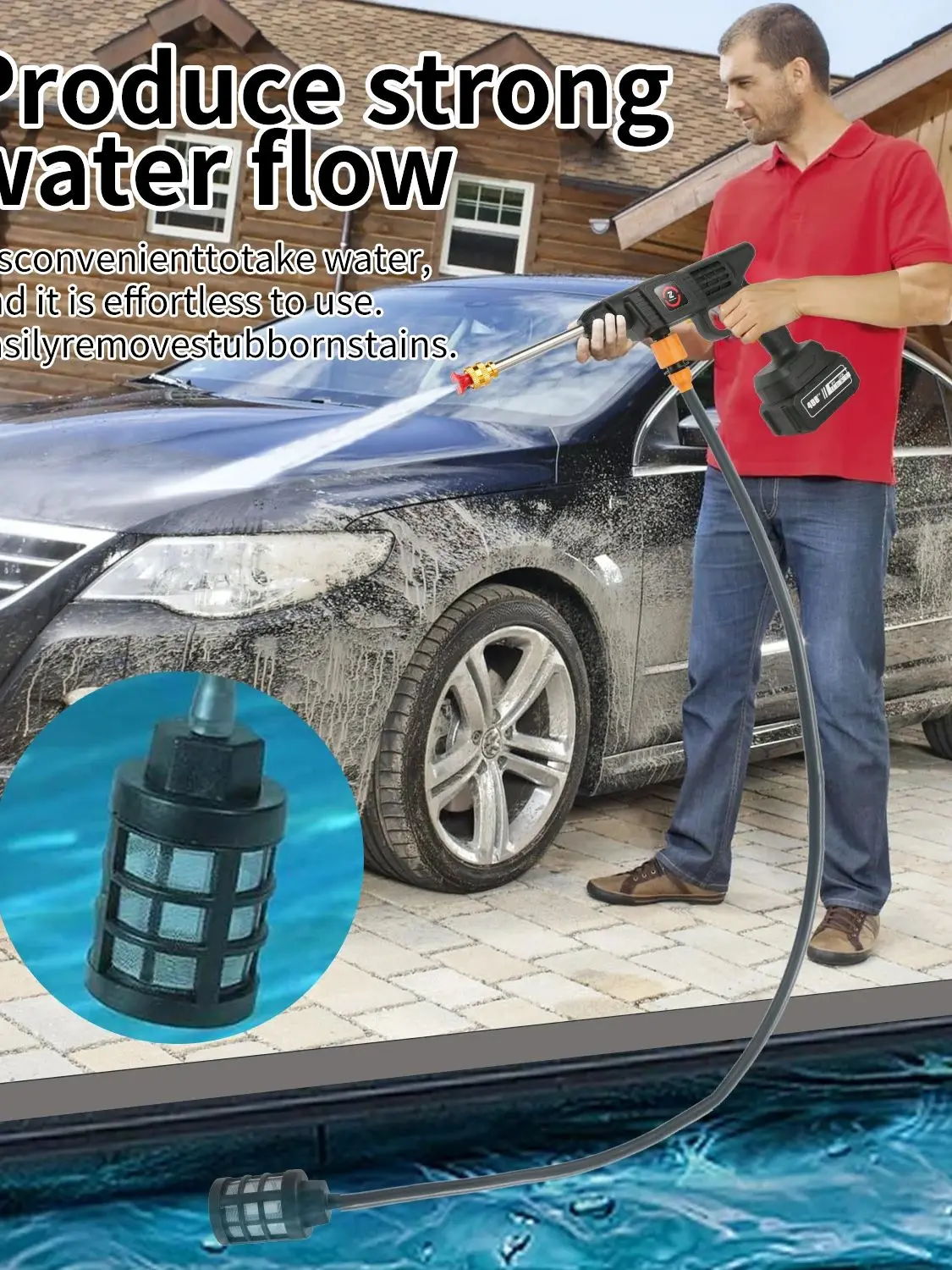 50Bar Auto Wasmachine Pistool 20000mAh Batterij Draadloze Hogedruk Schuim Producent Draadloze Auto Waterpistool voor Auto Huis tuin Schoonmaken - afbeelding 2
