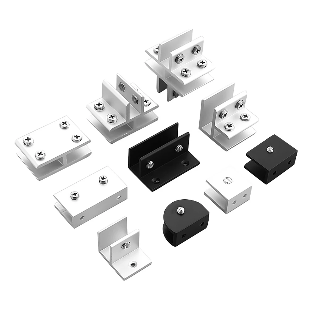 1-100Pcs Glass Clamp Clip 180° 135° 90° Degree T Shape Cross Shape Bracket Aluminum Shelf Support Holder Furniture Accessories