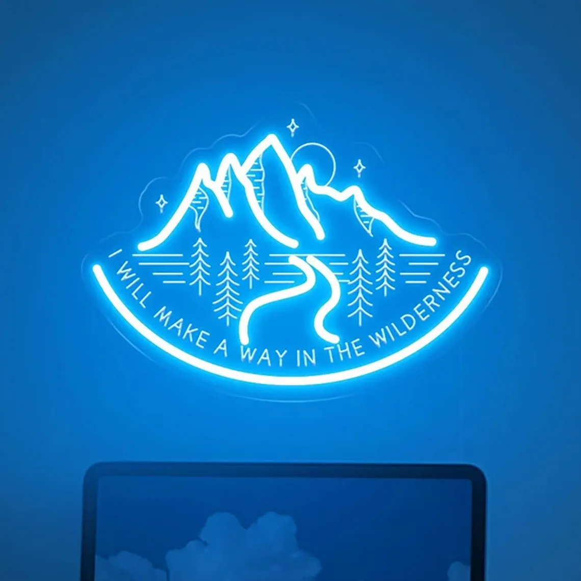 I will Make a Way in the Wilderness Neon Sign Elegant Boho Quote Decor Sign Home Wall Decor Sign USB Dimmable Neon