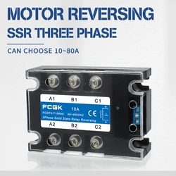 Reverse 3 Phase Reversing Solid State Relay 10-30VDC 480VAC Forward Reverse SSR Three 10A 25A 40A 60A 80A Relays