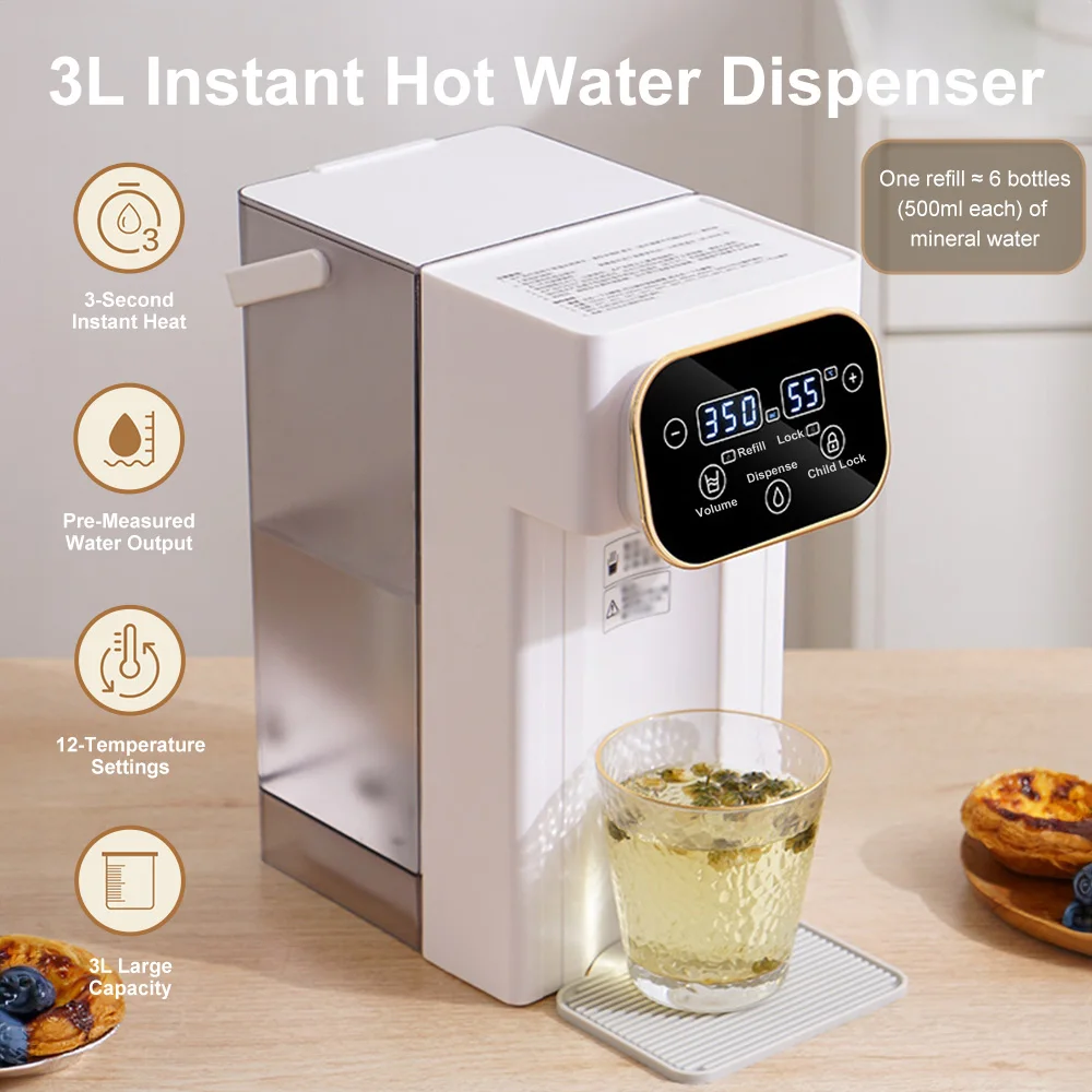 3L Instant-Heißwasserspender, One-Touch-Wasserkocher für Zuhause/Büro, Desktop, direkte Trinkwassermaschine