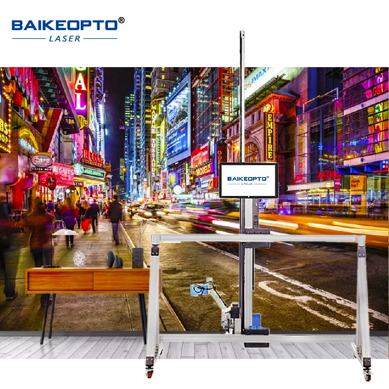 BK-UV32T GW32T AI Printer UV CMYKW 3D 2 In One Wall And Floor Vertical Printing Machine Direct Paint On Glass Metal Walls