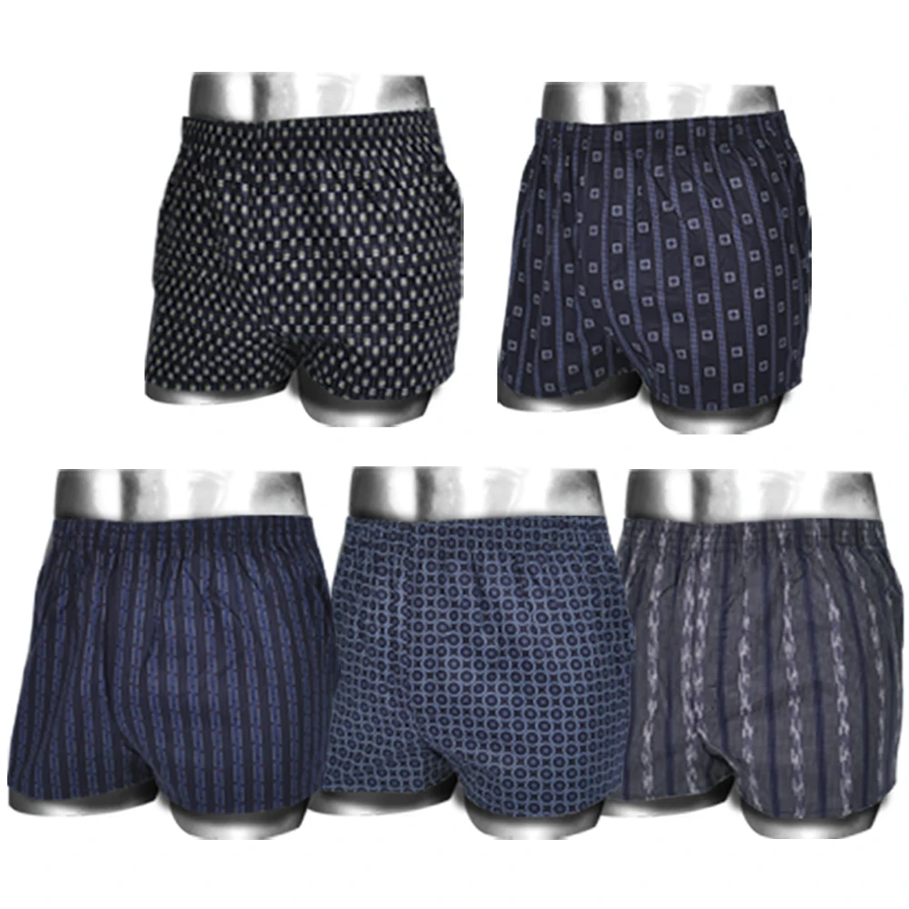 AONE Men's Pure Cotton Trunk Underwear Dark Color, 5-Piece Set, Trunk Panties, Men's Underwear, Panties Set