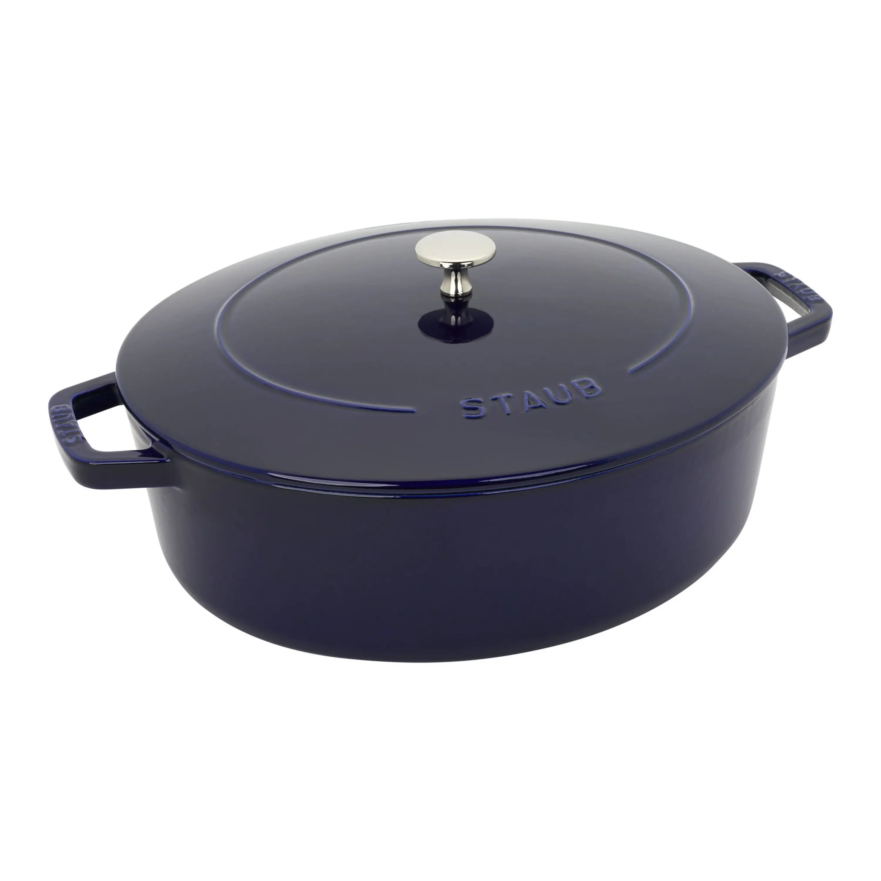Staub Cast Iron 6.25 Qt, Wide Oval Dutch Oven, Matte Black