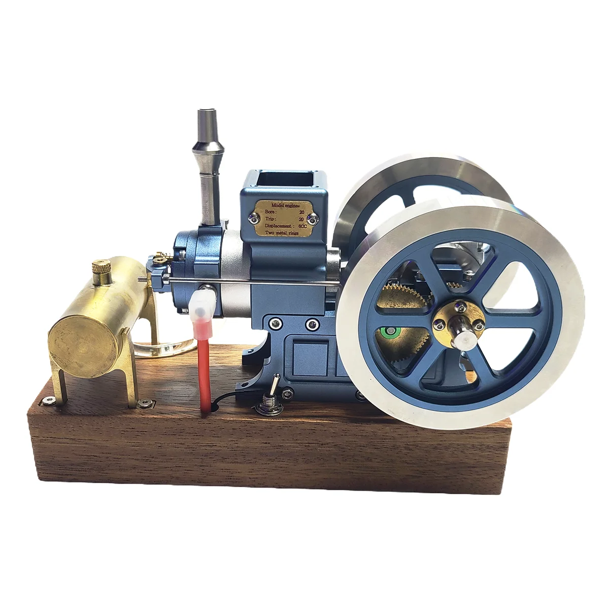 Metal Slow Machine Horizontal Gasoline Engine Carburetor Adjustable Speed Blue Engine Finished Experimental Toy