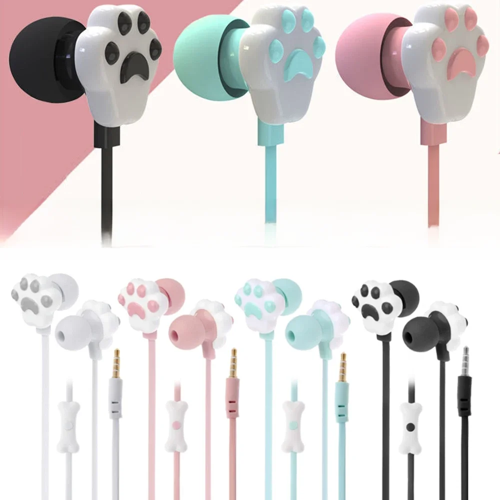 Écouteurs patte de chat stéréo 3.5mm, intra-auriculaires avec micro, oreillettes de sport à la mode, casque filaire pour Smartphone MP3 iPad PC musique