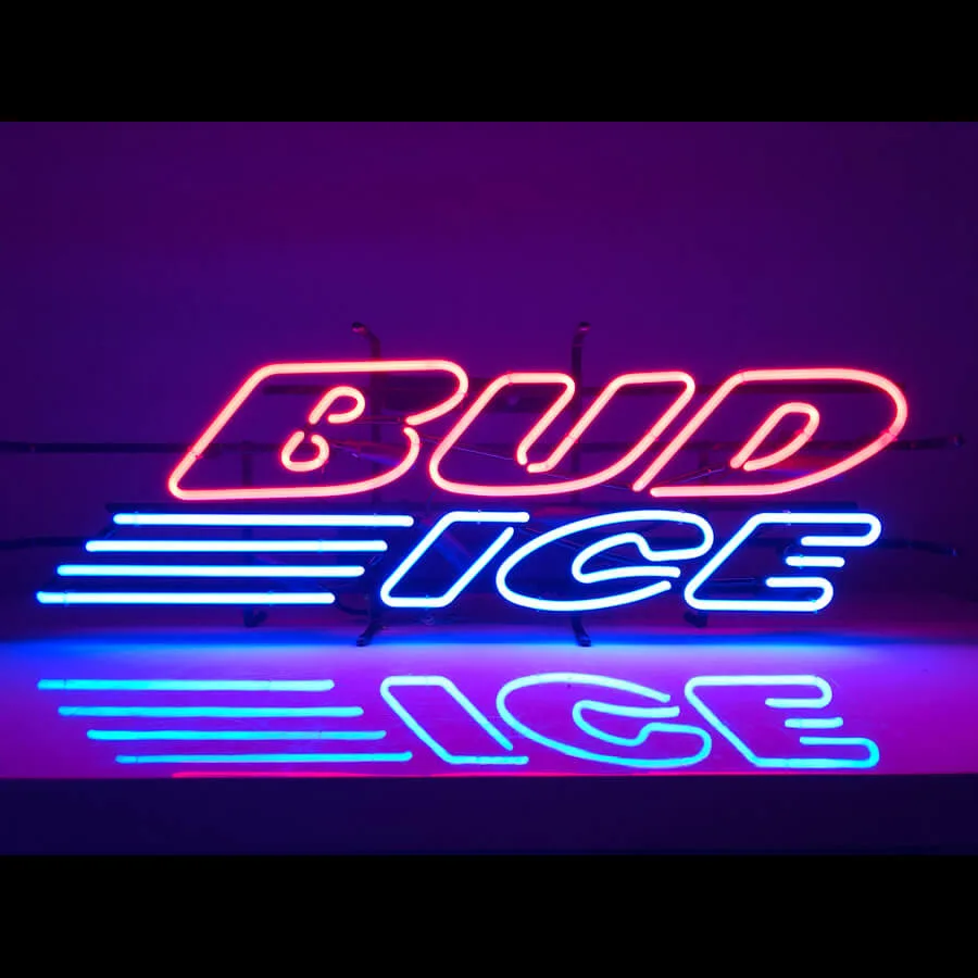 BUD ICE Neon Light Sign Budweise Lamp Wall Room Decor Open neon wall light Store Business Display Logo Real Glass Tube Handcraft