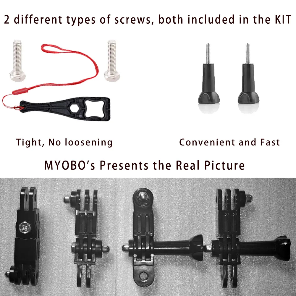 Pivot Arm Long & Short Adjust Arm Straight Joints Convert Mount for SJCAM Yi GoPro Hero 13 12 DJI Osmo Action 5 Pro Accessories