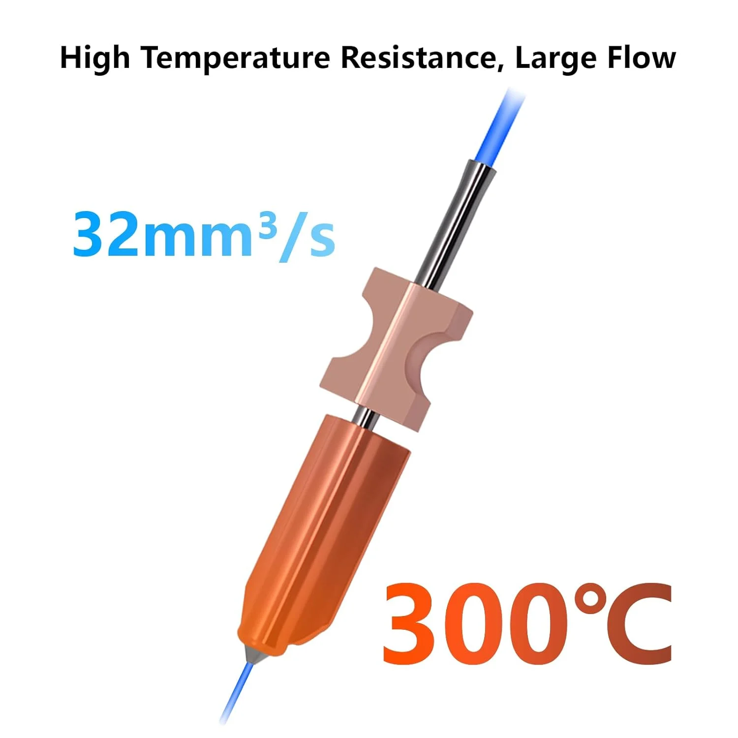 

Integrated Hardened Steel Nozzle With Heatsink Large Flow Nozzle For Flashforge AD5X 3D Printer 0.25/0.4/0.6/0.8mm
