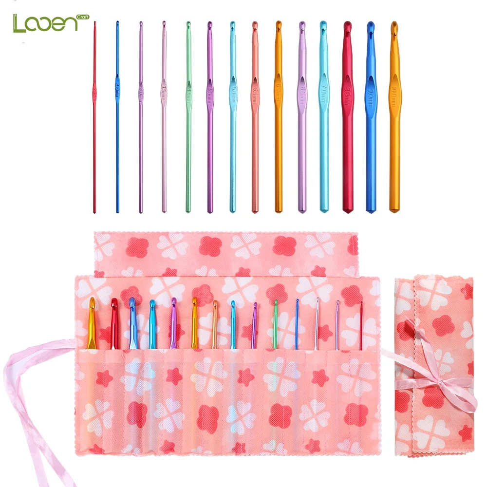 

2.0mm-10mmAluminum oxide crochet hook, colored aluminum single-head crochet needle, DIY knitting sweater needle