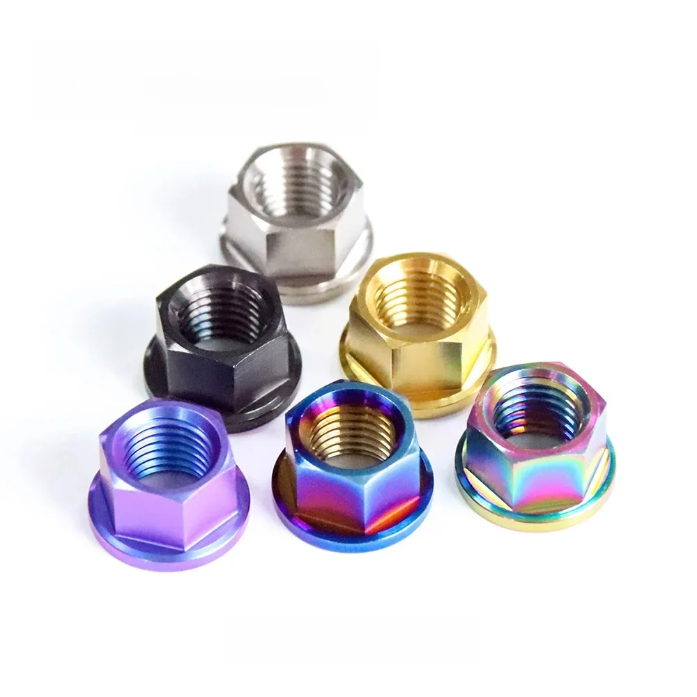 AliExpress RTAMO Titanium Flange Nut M5 M6 M8 M10 M12 M14 for Motorcycle Bicycle Car Gr5 Nut (1PC)