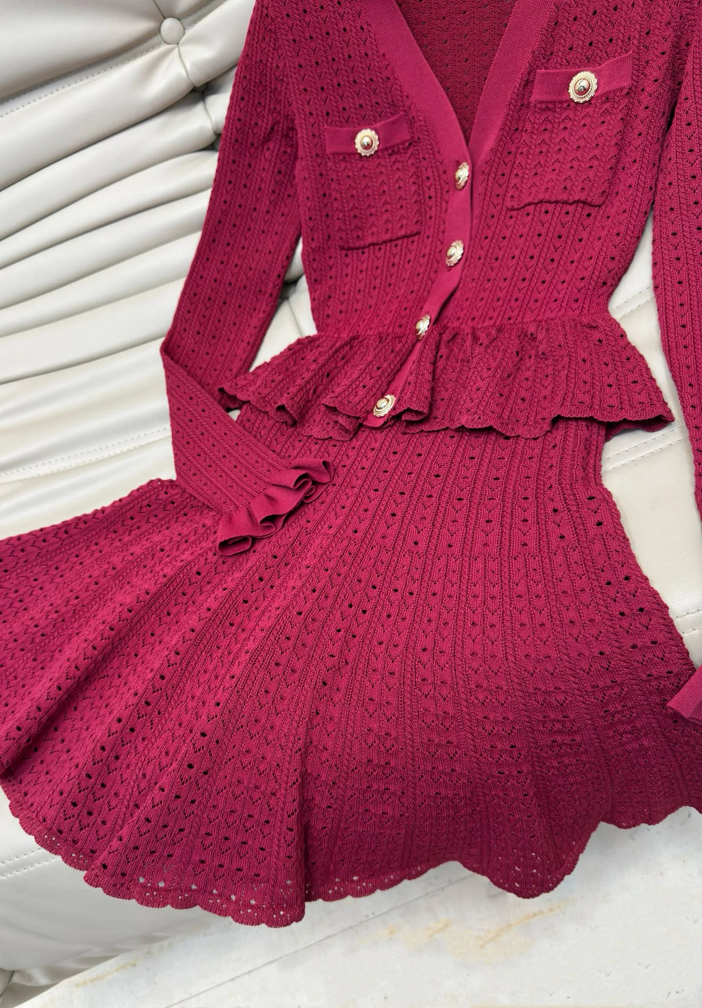 فستان محبوك أنيق بأكمام طويلة للخريف #3