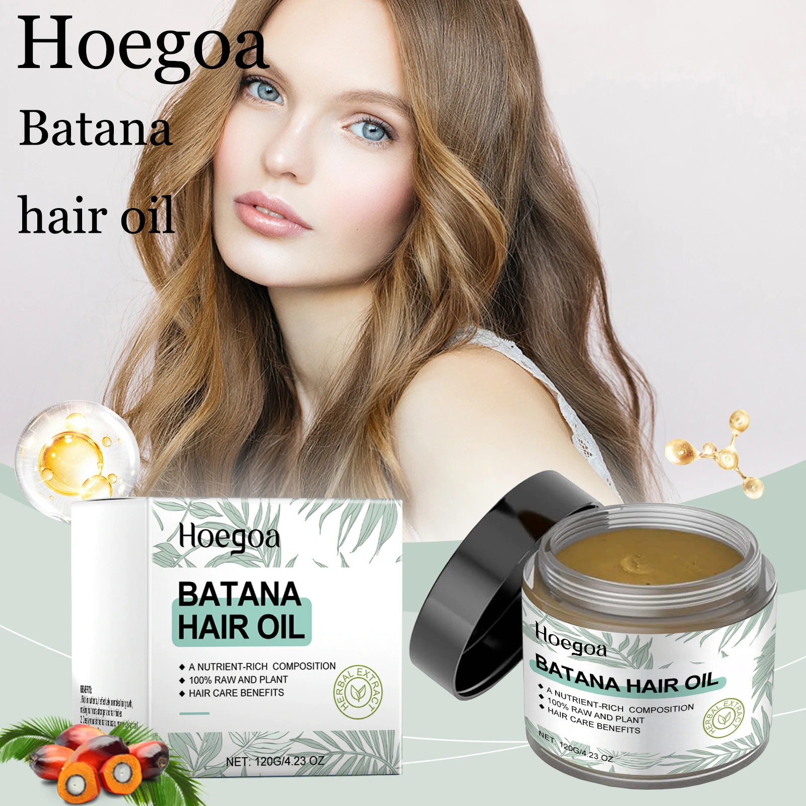 

Hoegoa Batana Hair Oil Nourishing Repair Breakage Enhance Hair Shine Prevent Spilt Ends Strengthening Roots Hair Care Oil