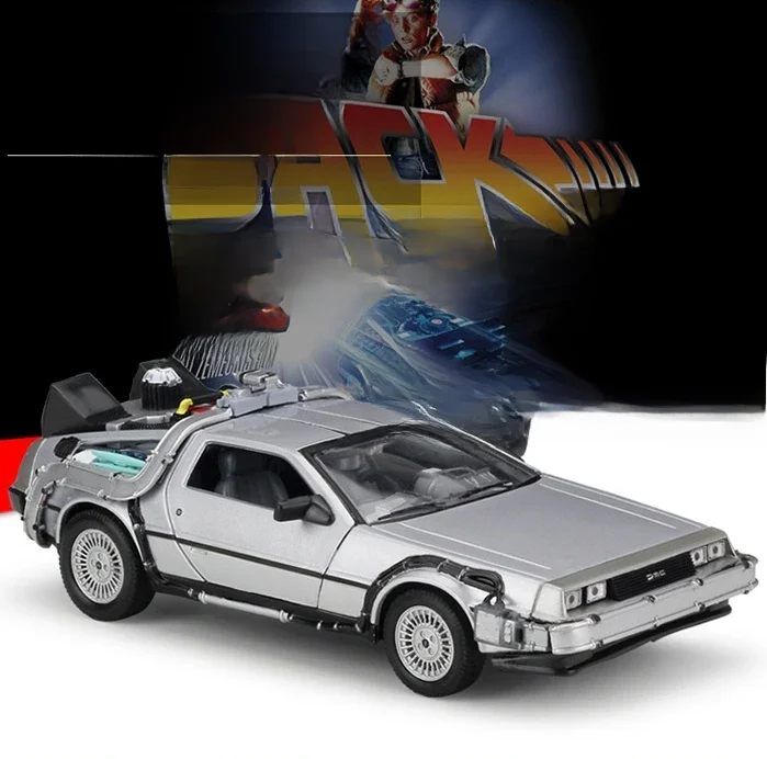 WELLY 1:24 Diecast Alliage Modèle De Voiture DMC-12 delorcriptions retour vers le futur Time Machine En Métal Jouet Voiture Pour Enfant Jouet Cadeau Collection