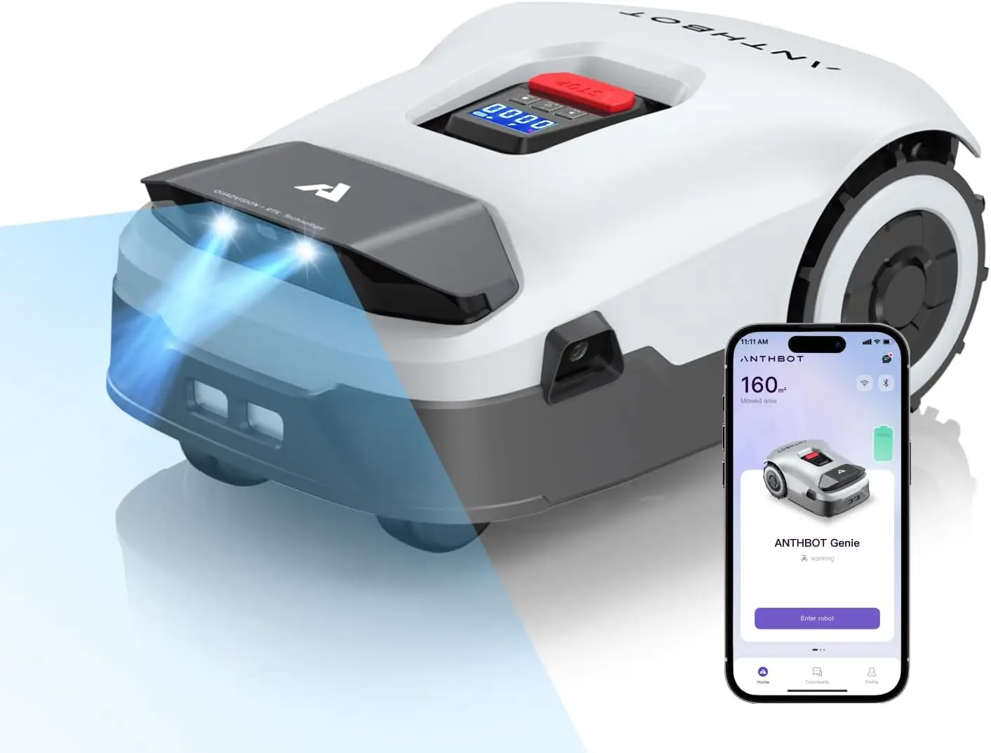 

BIG DISCOUNT SALES PROMO Robot Lawn Mower NO Wire - 0.5 Acre, Full Band RTK+4-Eye Vision Robotic Lawnmower, Automatic Mapping, 2