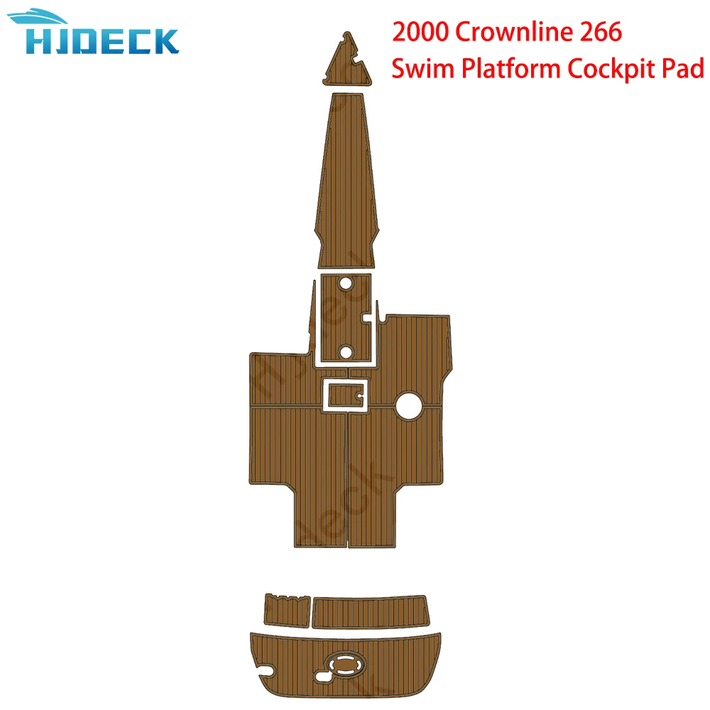 Hjdeck Boat Accessories Pad Compatible With 2000 Crownline 266 Swim Platform Cockpit Boat EVA Faux Teak Decking Floor Mat