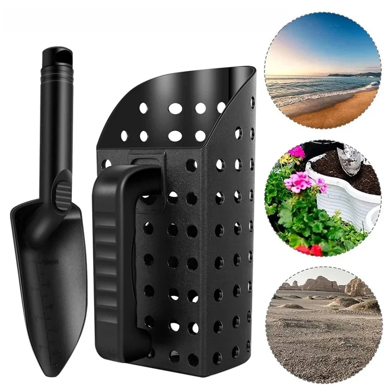 Metaaldetector Zandschep Schop Set Roestvrijstalen Strandgraaffilterhulpmiddel voor het detecteren van ondergrondse metalen schatten - afbeelding 2
