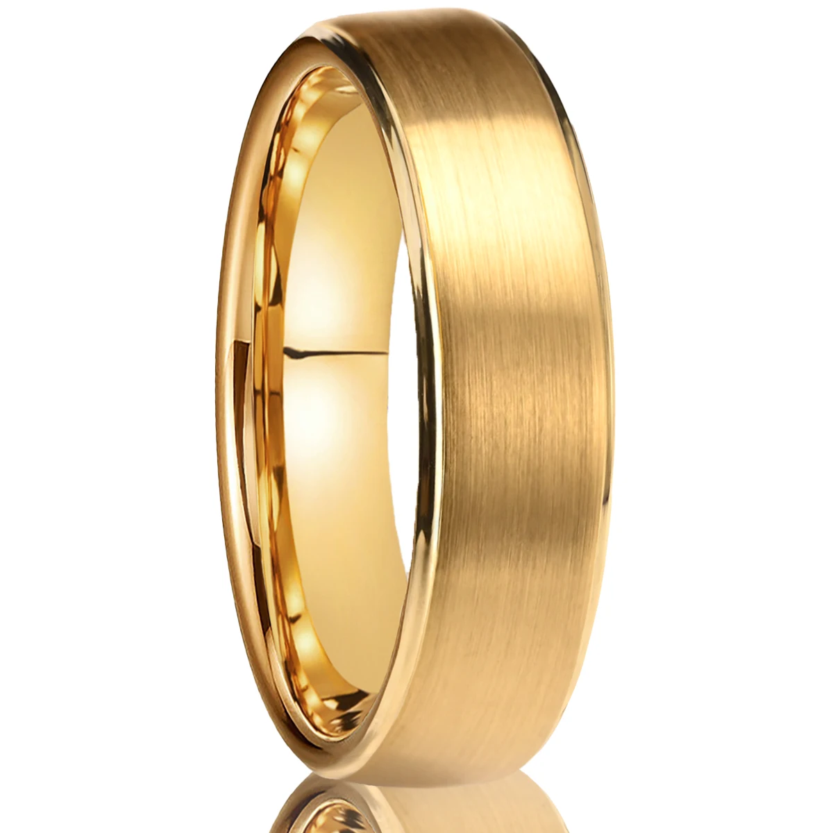 8MM/6MM Goldfarbener Wolframring Herren Eheringe Anillos Bague Homme Pareja De Modeschmuck Paar Verlobungsringe Geschenke – Detail 3