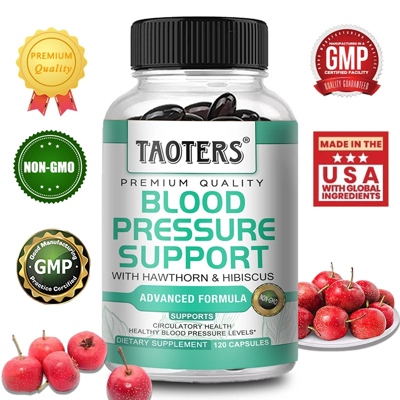 

Blood Pressure Support Supplement - Supports Circulation, Brain Health, Heart Health, Immune Health, Skin Health, 120 Capsules