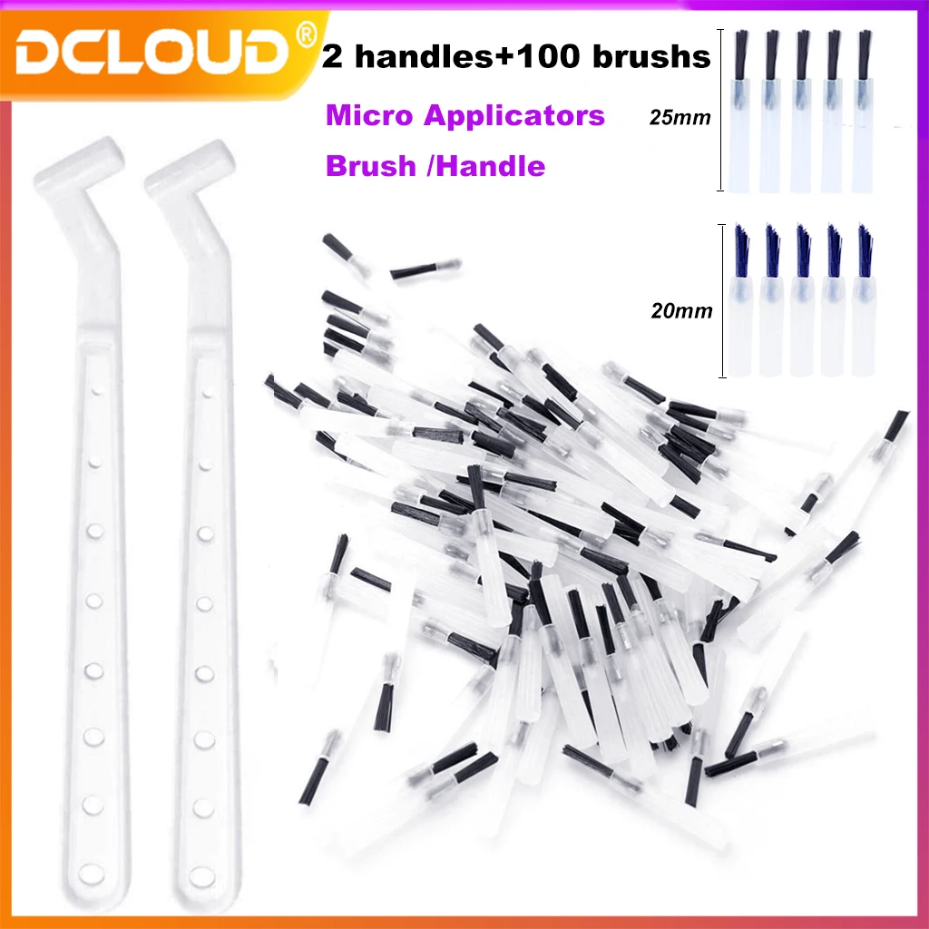 Dental Disposable Composite Brushes Tips Replaceable Applicators Handles Sticks Dentist Clinic Lab Medicine Wipping Tools