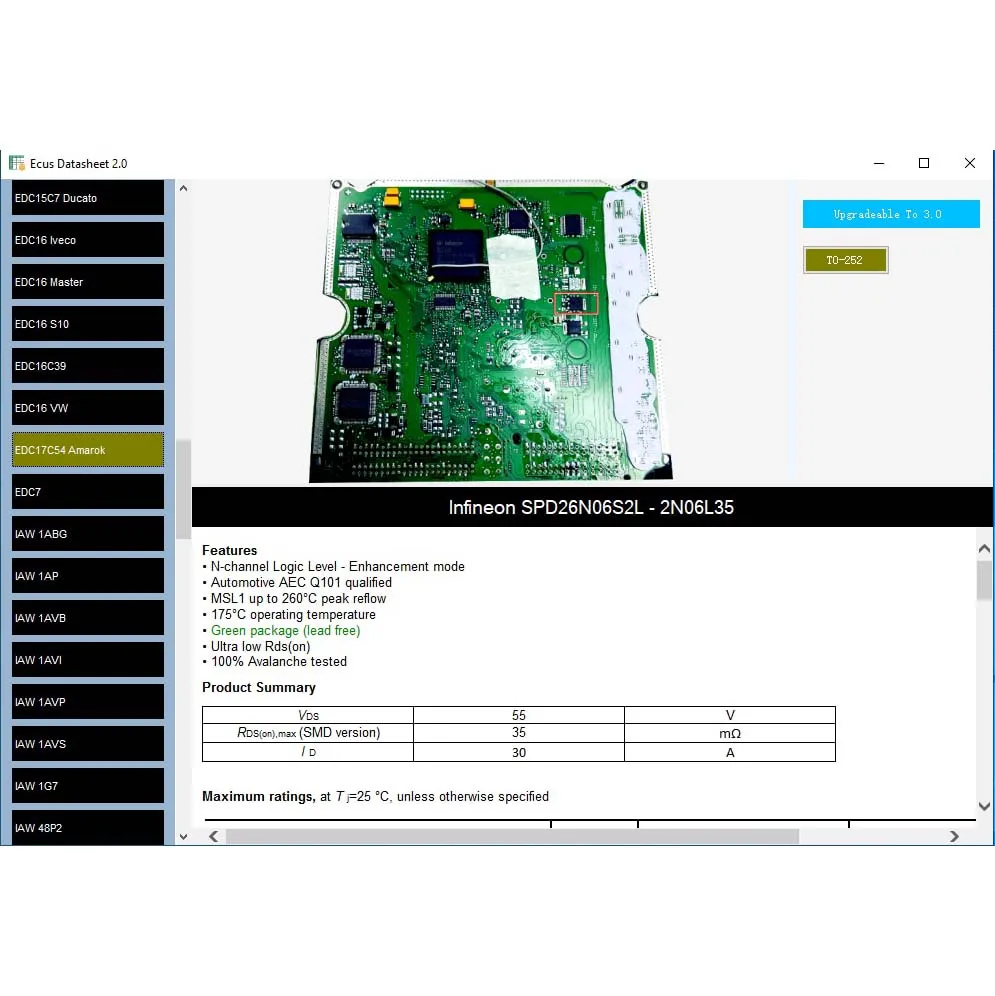 Ecus-Hoja de Datos 2,0, Software de reparación de ECU de coche, Schematics PCB con componentes electrónicos de ECUs de coche e información adicional