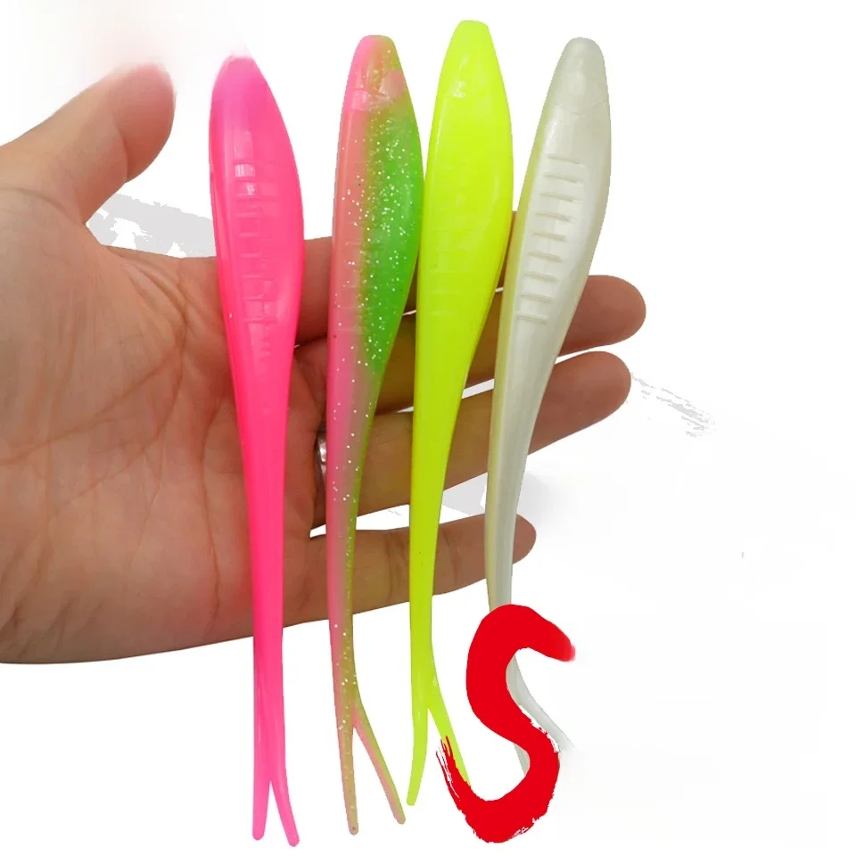 WALK FISH 170mm 15.5g 3szt Drop Shotting Soft Bait V-shape Split Tail Fishing Lure Swimbait Worm Freshwater Fishing Tackle lure — zdjęcie 2