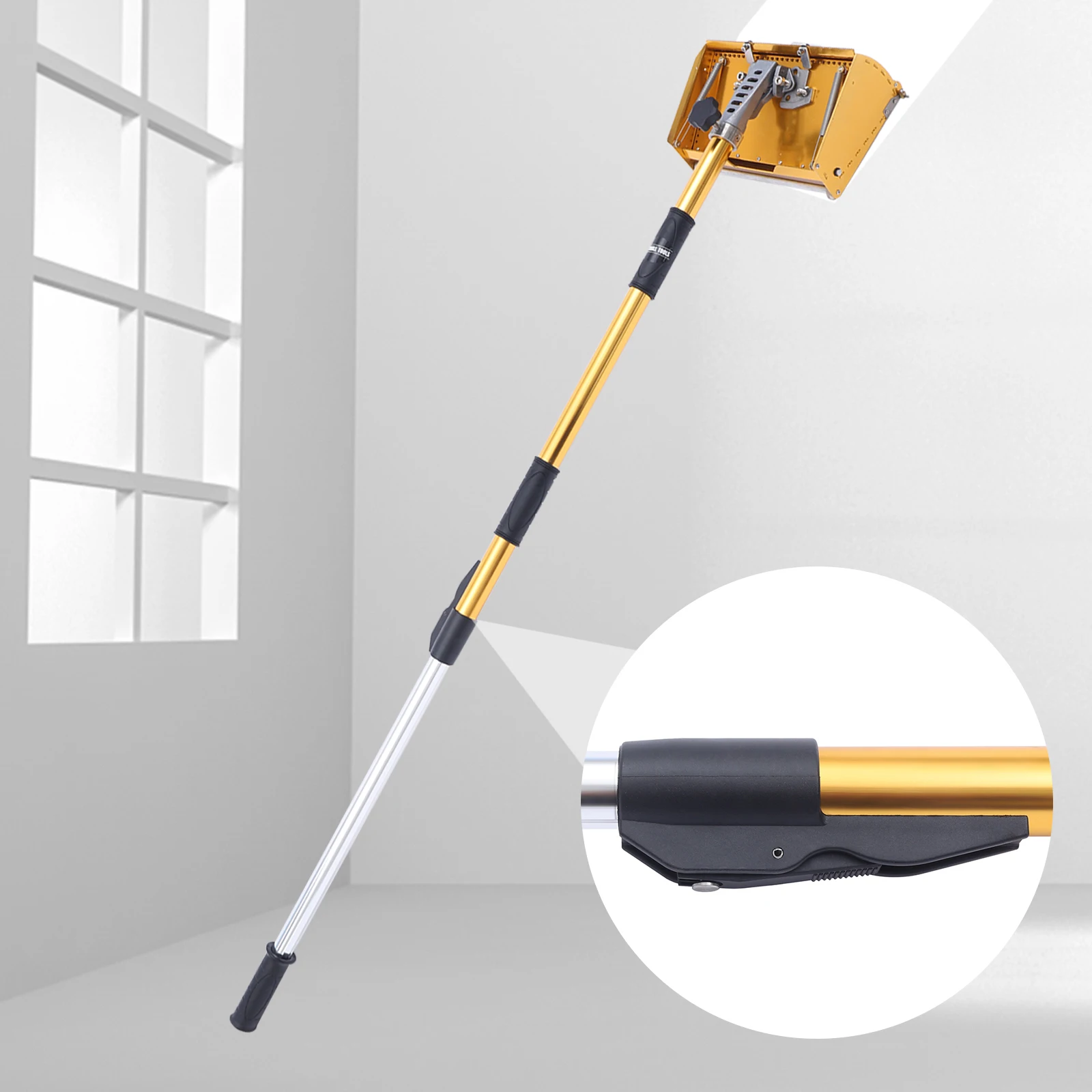 أداة صندوق تشطيب مسطح للحوائط الجافة الاحترافية مقاس 10 بوصات مع مقبض قابل للتعديل مقاس 40-64 بوصة لعمال المعجون المحترفين والديكور