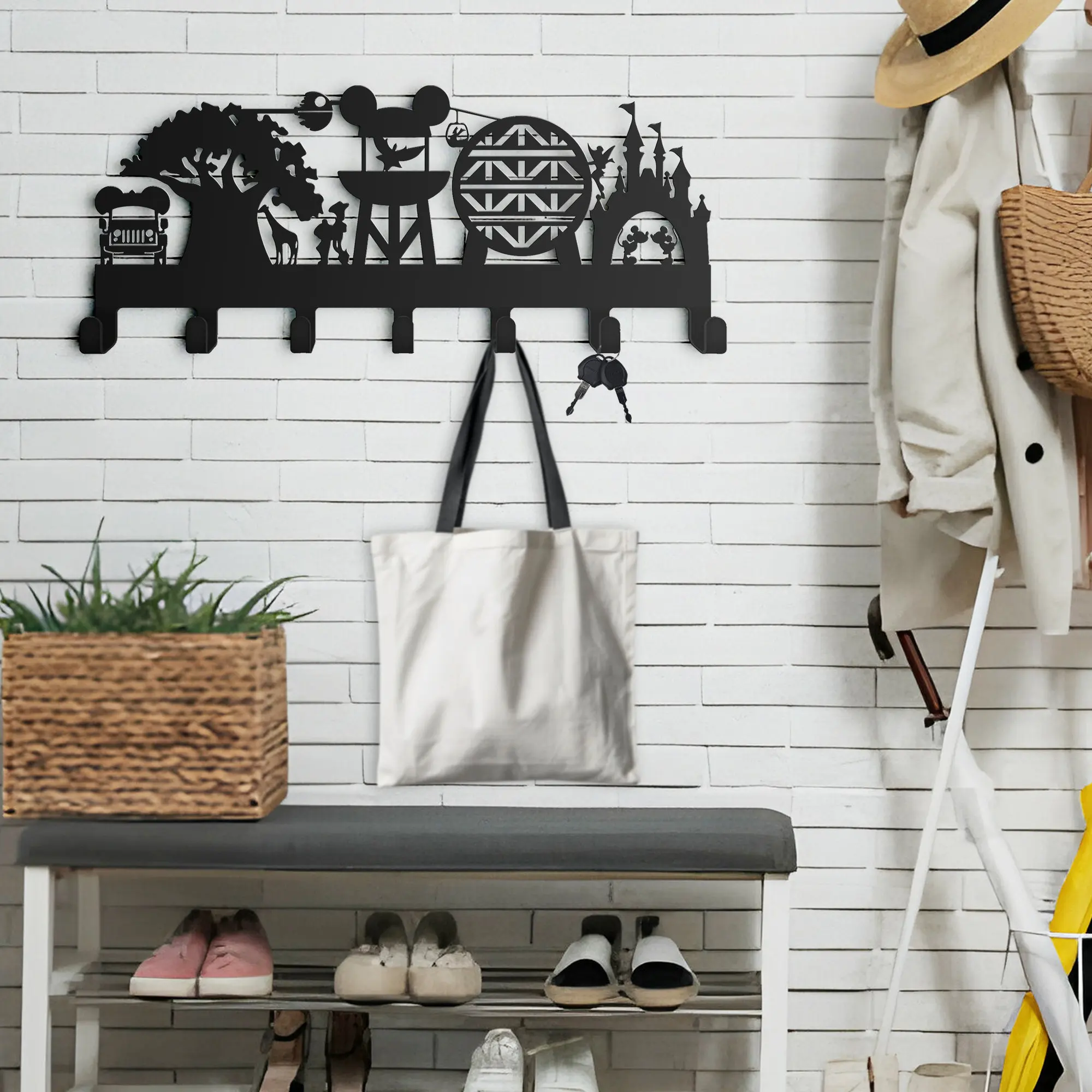 Personalized Metal Key Hanger: New Home Decor with Multiple Hooks