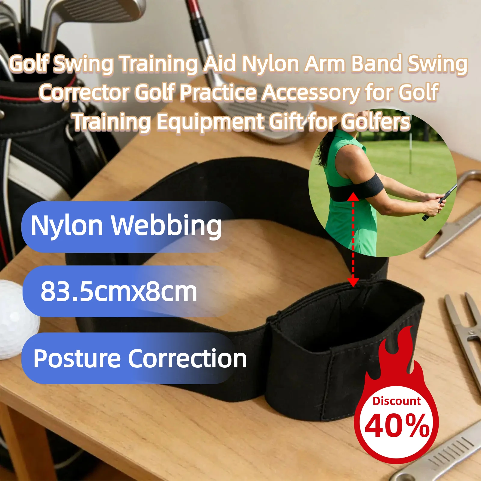 

Golf Swing Training Aid Nylon Arm Band Swing Corrector Golf Practice Accessory for Golf Training Equipment