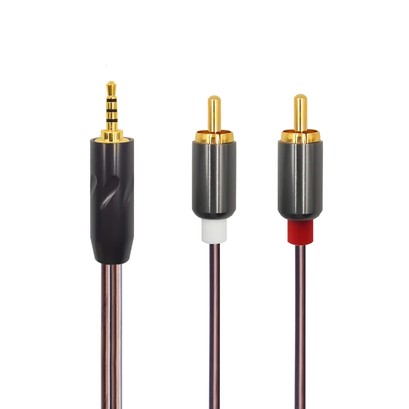 6N OCC 3.5mm/2.5mm/4.4mm Balanced To 2 RCA Audio Cable For DAC/Amplifier/Music Player