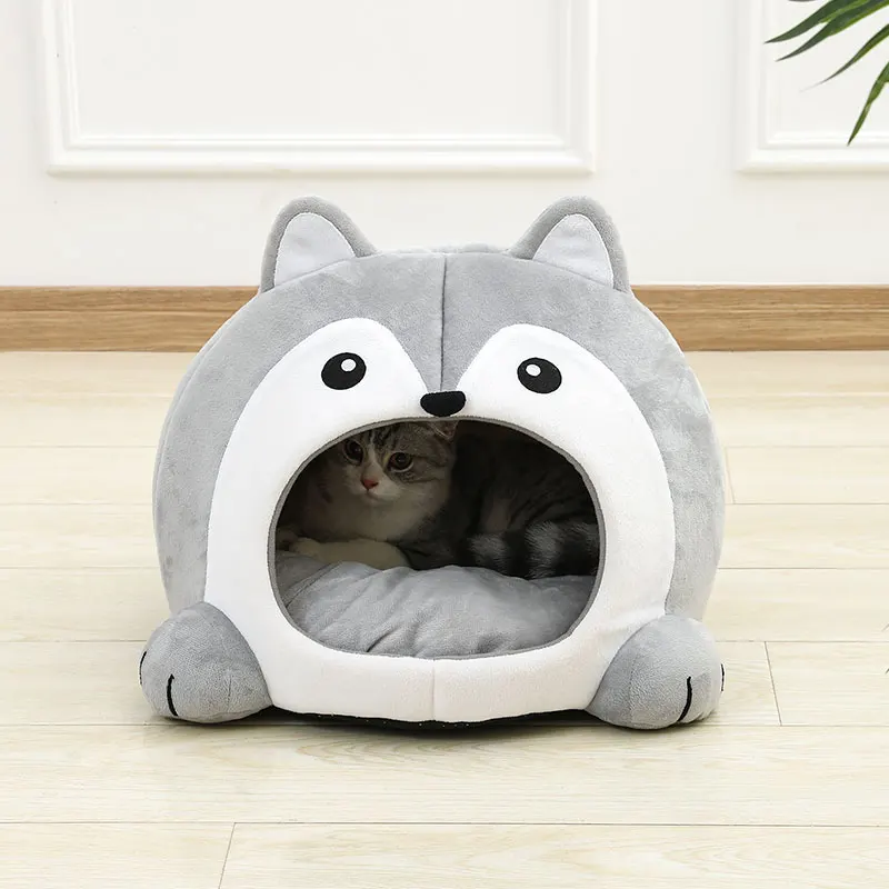 Sehr weiches Katzenbett, Haustierkorb, Katzenhaus, Sofa, kleine Hundeliege, Kissen, Kätzchen, Höhle, Welpenmatte, Haus, Zelt, Bett, Zubehör für Katzen – Detail 6