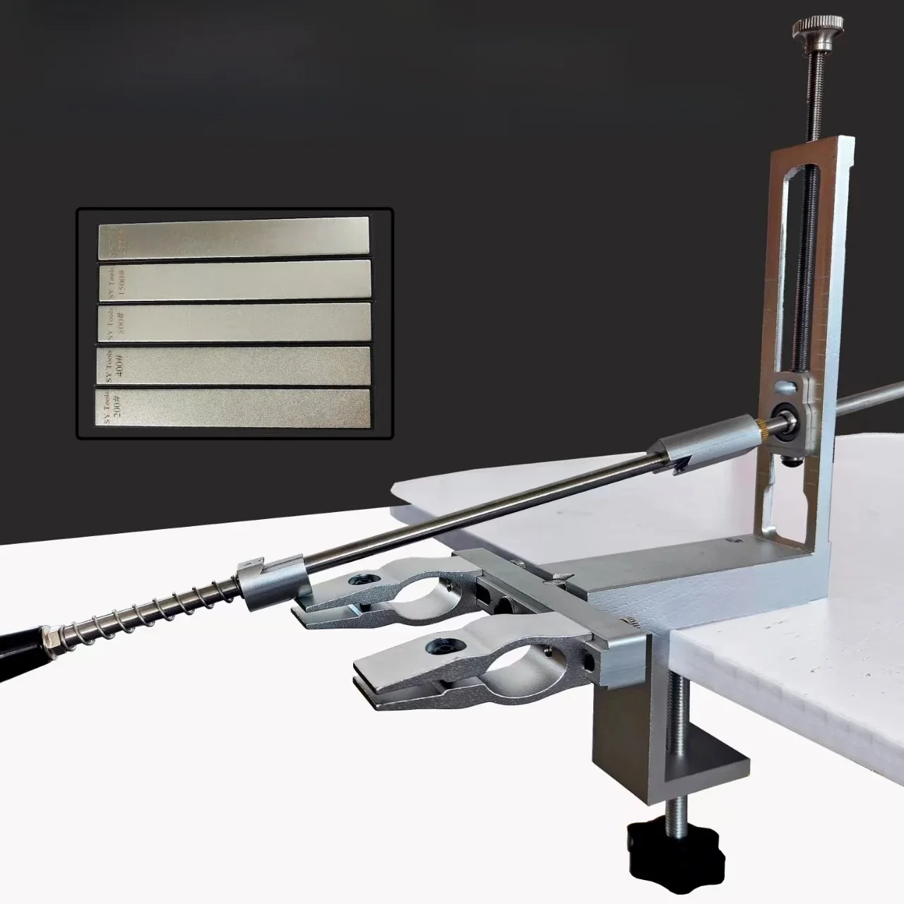 S09 Nieuw Ontwerp Professionele Vaste Hoek Apex Messenslijper Keukenmes Gereedschap Mes Slijpsysteem Met Diamant Stenen Set - afbeelding 2