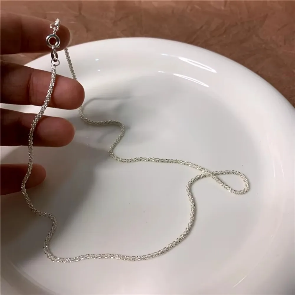 New Popular Silver Colour Sparkling Clavicle Chain Necklace Women Sunshinny Jewelry Choker For Wedding Party Gift image 6
