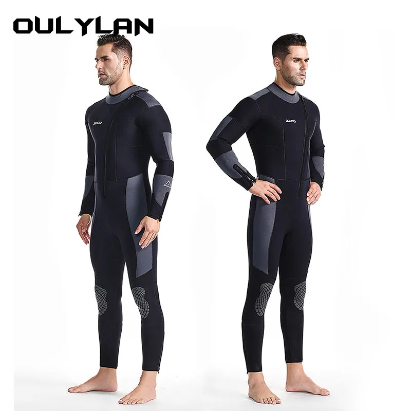 

OULYLAN 5MM Men Diving Suit Neoprene Wetsuit Scuba Thermal Winter Warm Wetsuits Full Suit Swimming Surfing Kayaking Equipment Bl