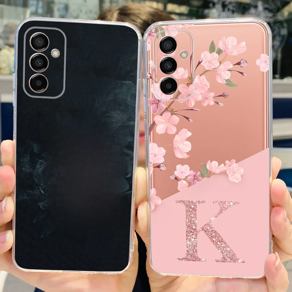 Pour Samsung Galaxy A05s étui SM-A057F lettres de luxe couverture arrière coque de téléphone en Silicone transparent pour Samsung A05s A 05s doux TPU Fundas