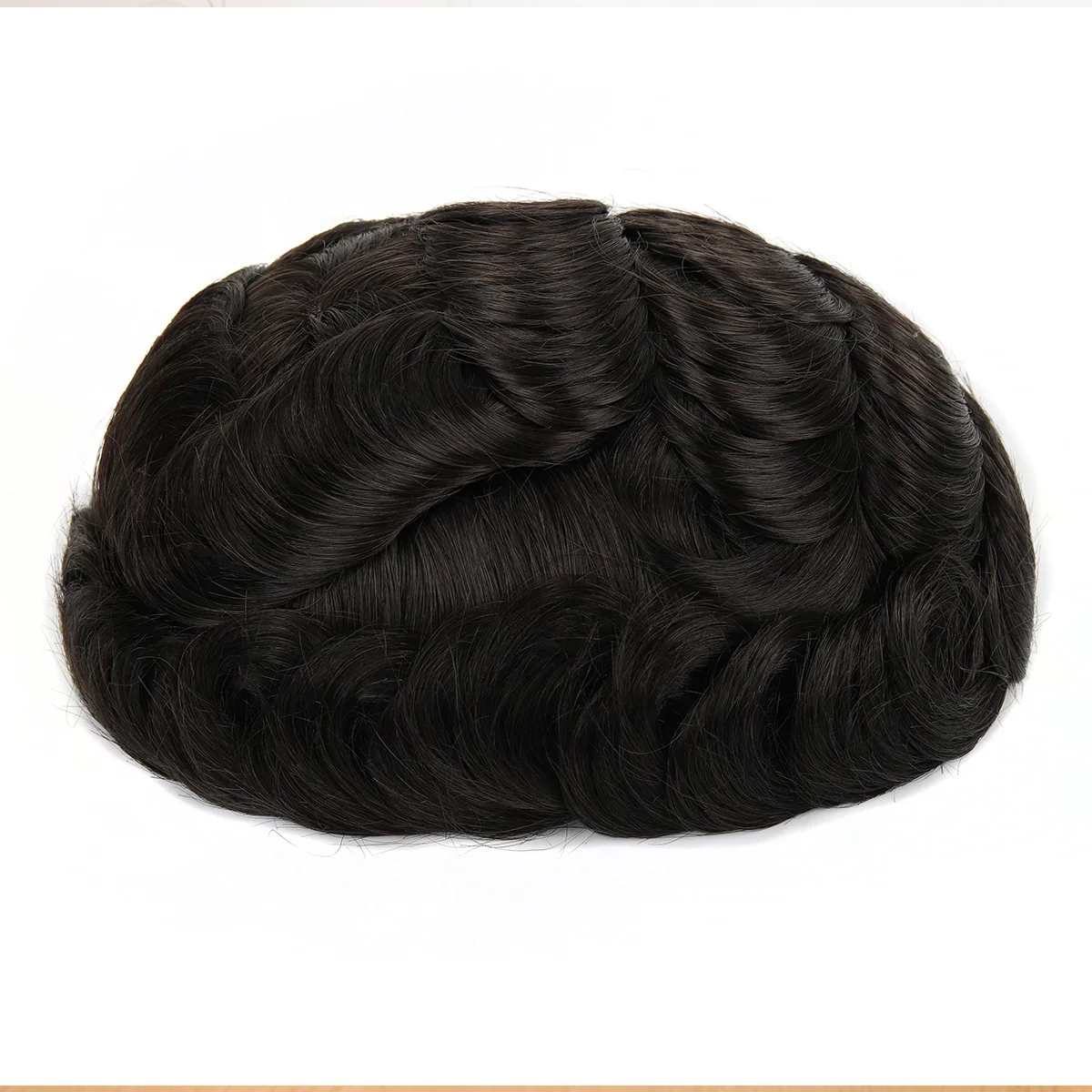 Immagine 5: TUL07 Toupet per Uomo con Capelli Spessi, Base Traspirante in Pizzo e PU, Varie Misure, Capelli Umani Indiani Remy
