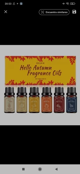 6x10ml Autumn Diffuser Fragrance Oils, Fall Essential Oils For Diffusers For Home, Candle Soap Making Scents, Coconut Vanilla photo review