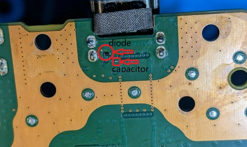 For PS5 Playstation 5 Near-HDMI Port Connector Diode Capacitor Cap Backside  Bottom of board Small Component Part