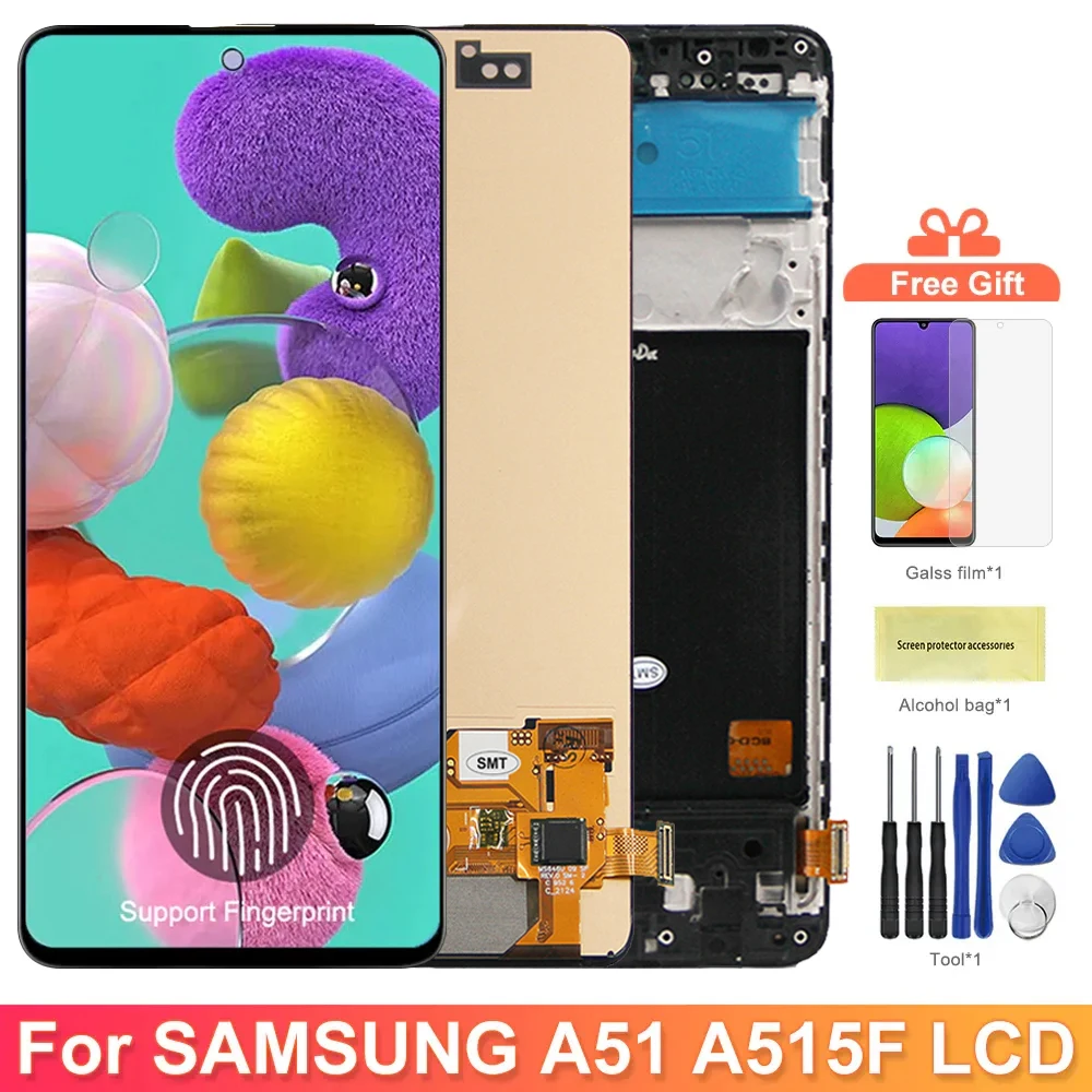 AMOLED A51 Ekran Parmak İzi Ile, Samsung Galaxy A51 A515 A515F Lcd