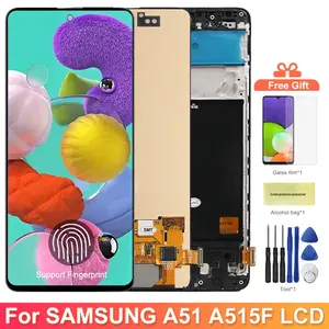 Bilashmart AMOLED A51 Display Screen With Fingerprint Samsung Galaxy A51 A515 A515F Lcd Display Touch Screen Digitizer Replacement